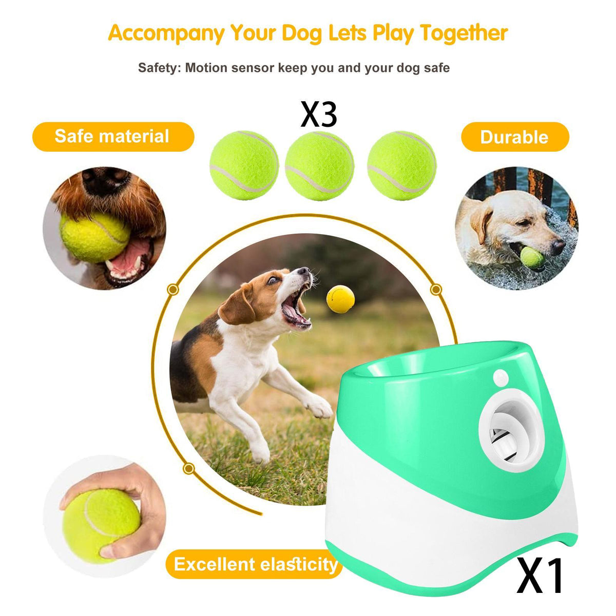 Automatic dog ball launcher for small and medium dogs